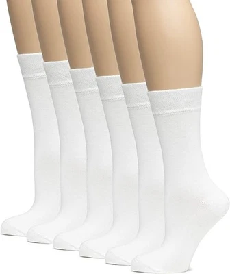 Calcetines de vestir de bambú para mujer, puntera suave sin costuras, 6 pares, de Hugh Ugoli Foto 1 de 4
