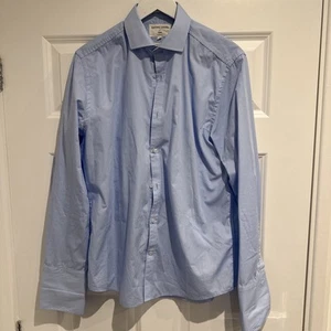 Racing Green Mens Light Blue Button Up Shirt Long Sleeve Size 15.5” French Cuff - Picture 1 of 5