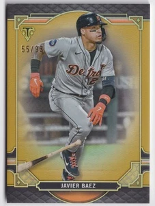 2022 Topps Triple Threads Javier Báez #49 Gold Refractor #/99 Detroit Tigers - Imagen 1 de 2