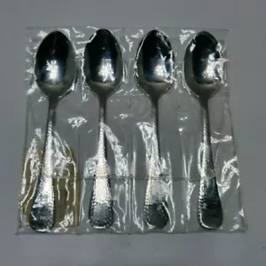 Reed & Barton Heritage Mint Olde English Hammered Tea Spoons Set of 4 - Picture 1 of 8