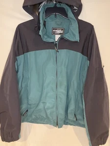 Stearns Dry Wear Mens 2XL Hooded Windbreaker Rain Coat Jacket Green Gray Outdoor - Picture 1 of 6