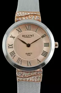 Regent Damen Armbanduhr Quarz Metallarmband silber rosegold UR2214010 - Bild 1 von 3