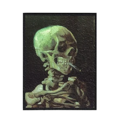 Smoking Skeleton de Vincent van Gogh 11" x 8,5" arte atemporal esteras de humor esteras de estado de ánimo Foto 1 de 2