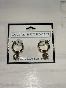 NUEVO CON ETIQUETAS KOHL's DANA BUCHMAN Cristal Swarovski Pendientes Colgantes Tono Dorado - Imagen 1 de 2