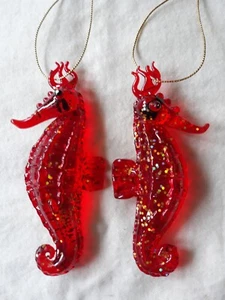 Glass Sea Horse ornaments (2) - Picture 1 of 4