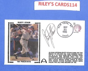 Rusty Staub Firmado FDC 1985 Primer Día Cubierta Caché 100 Pellizcos Éxitos Automático - Imagen 1 de 2