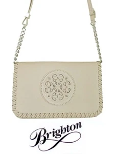 Brighton "Ferrara" Bone White Leather Organizer Pouch Purse with Medallion - NWT - Picture 1 of 7