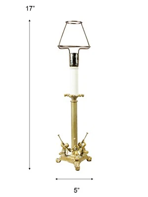 716G -DALE TIFFANY 5X 5X17 CHERUB BUFFET  TABLE LAMP BASE(REC-4" FABRIC SHADE) - Image 1 of 2