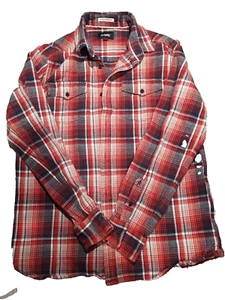 Altamont Flannel Shirt Mens M Plaid Long Sleeve Red - Picture 1 of 8
