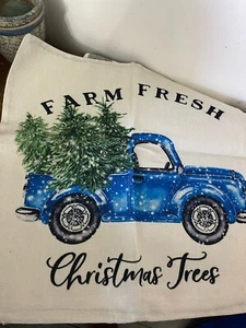 Canvas Christmas Pillow Cases LOT OF 2 Holiday NEW - Picture 1 of 3