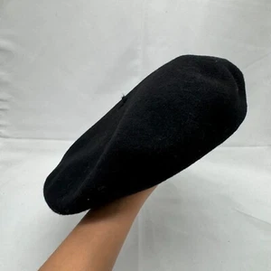 Vintage Beret Hat Small Mens Black 100% Wool France - Picture 1 of 6