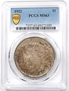 1922 Morgan Dollar Silver Gorgeous Monster OrangeToning! PCGS MS63 PC1694 - Picture 1 of 2