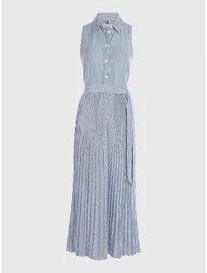 Tommy Hilfiger Ithaka-stripe pleated shirt dress (US Size 4) - Picture 1 of 3