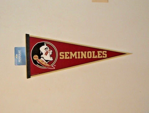 FLORIDA STATE SEMINOLES BLOCK GARNET  TRIANGLE 12" X 30" FELT WALL PENNANT NEW Cover