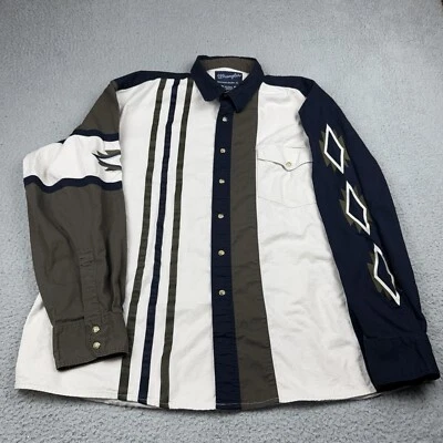 Wrangler Shirt Mens Extra Large  Striped Aztec Western Ranch Wear - Image 1 of 4