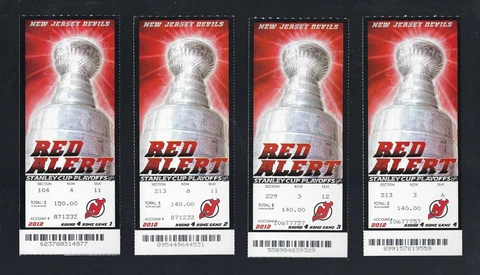LA KINGS 2012 NHL STANLEY CUP FINALS @ NJ DEVILS FULL UNUSED TICKETS - LOT of 4 Cover