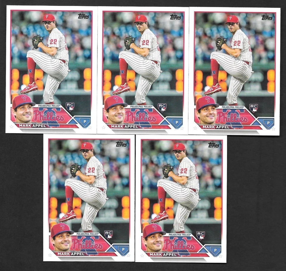 (5X) 2023 Topps Series 1 MARK APPEL RC 5 Card Lot -PHILADELPHIA PHILLIES- #259 - Image 1 of 1