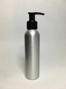 100ml Aluminium Boston Bottles With Black Lotion Pump *ANY AMOUNT* - Picture 1 of 1