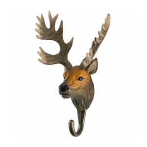 Wildlife Garden Hook Hand Carved Red Deer - Picture 1 of 4