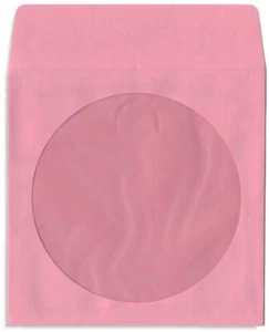 200-Pak =PINK= Colored Paper CD/DVD Sleeves with Window & Flap - Afbeelding 1 van 1