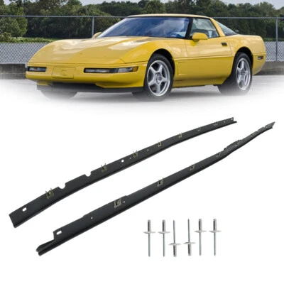 Ajuste para 84-96 Corvette C4 Ventana Fieltro Barridos Restrip con Remaches Cinturón Exterior Foto 1 de 4