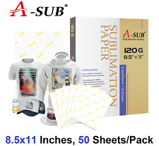 Sample Pack A-SUB 120g Sublimation Paper 8.5x11 50 Sheets for Inkjet Sublimtion