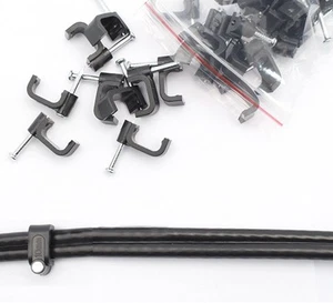 50 CLIP CAVO TWIN SHOTGUN NERO PER CAVO TWIN COASSIALE WF65/CT63 - Foto 1 di 2
