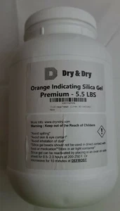 Dry & Dry 5.5 LBS Premium Orange Indicating Silica Gel Desiccant Beads - Picture 1 of 2