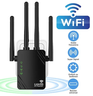 Wireless WLAN Repeater WLAN Verstärker Integrierte Steckdose 1200 Mbit/s DHL. - Bild 1 von 4