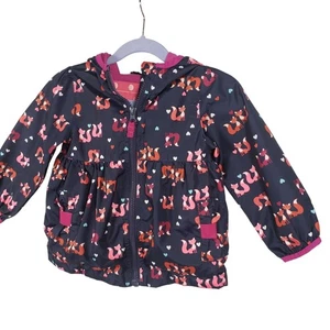 Cherokee Fox Print Hooded Lightweight Jacket Size 18M Kids Toddler Girl - Picture 1 of 9