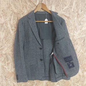 34R Jack Wills x Moon Tweed Blazer Jacket Mens Grey Herringbone Wool XS - Picture 1 of 12