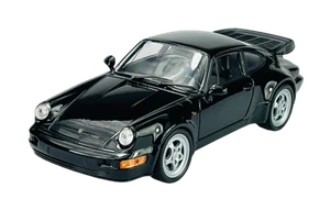 WELLY PORSCHE 911 964 TURBO NEGRO 1:24 DIE CAST METAL MODELO NUEVO 17cm LARGO - Imagen 1 de 7