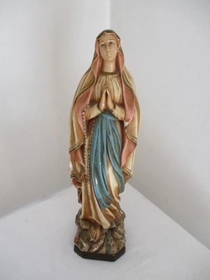 vecchia STATUA GESSO MADONNA MARIA CM. 44 DEVOZIONE MARIANA VERGINE - Immagine 1 di 4