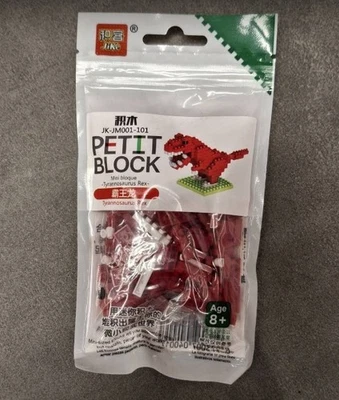 Daiso PETIT BLOCK Red T-Rex Dinosaur Japanese Mini Brick Building Set - Image 1 of 2