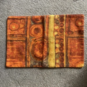 Handmade Vintage 1960s  1970s Orange Abstract Fabric Cushion Cover / Unused  - Picture 1 of 3