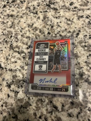 2023/24 Panini Contenders Optic Red 67/99 Noah Clowney RC Nets Auto Autograph - Image 1 of 2