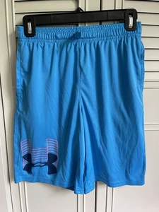 Under Armour Youth XL Blue HeatGear Shorts Boys Loose Fit Drawstring - Picture 1 of 6