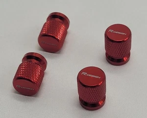 4Pc Red for Volvo RDesign Aluminum Car Tire Valve Caps Tire Valve Stem Covers - Picture 1 of 1