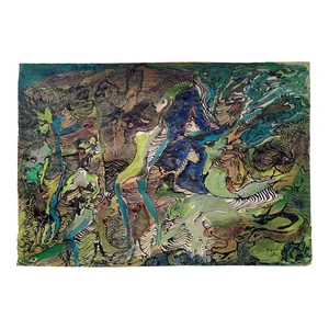 *HH* Quadro Disegno Pittura Dipinto Stilizzato Astratto Arte Moderna Pop Art '80 - Foto 1 di 14