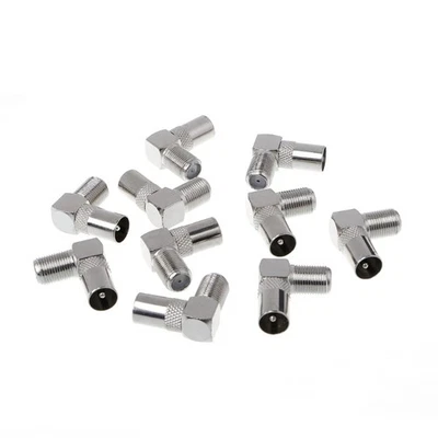 10 Pcs Right Angled Angle 90 degree F Connector Female to RF Coax Male Plug Aeri - Image 1 of 4