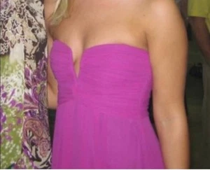 Nicole Miller Trägerloses Magenta Ballkleid Gr. 2 - Bild 1 von 8