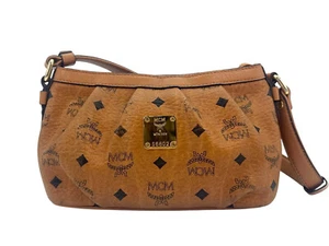 Bolso MCM bolso de hombro Bag Cognac bolso de mano pequeño logotipo estampado - Imagen 1 de 11