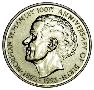 Jamaica 5 Dollars coin 1993 KM#157 Norman W. Manley 36mm (a6) - Picture 1 of 2