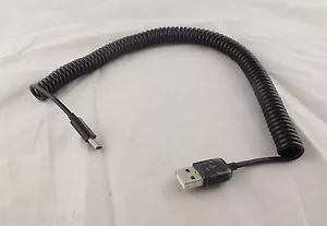 USB 3.1 C Type Male To 2.0 A Male Spiral Coiled Data Sync Adapter Cable Black 3M - Picture 1 of 5