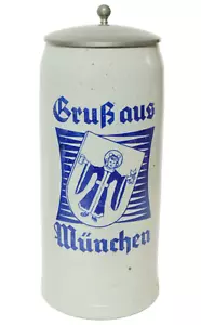 Alter Brauereikrug München Bierkrug Krug Brewery stein Münchener Kindel Kindl 1L - Bild 1 von 16