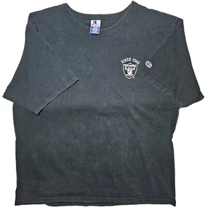 Vintage 90s Champion Oakland Raiders Heavy Weight T-shirt XXL Mens NFL Black - Picture 1 of 9