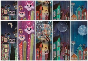 Papel de arroz para Decoupage Scrapbook Craft Cats Painting 1121 - Imagen 1 de 1