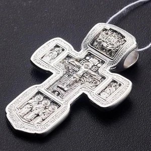 Großes schweres Herren russisch griechisch orthodox Taufleib Kreuz Silber 925 Handarbeit - Bild 1 von 2