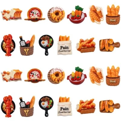 60 cabujones temáticos de alimentos de resina opaca imitación decoración de alimentos para estuche de teléfono Foto 1 de 4