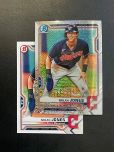 Nolan Jones 2021 Bowman Chrome Mojo Refractor BCP-35 w/Base Card Indians - Picture 1 of 2